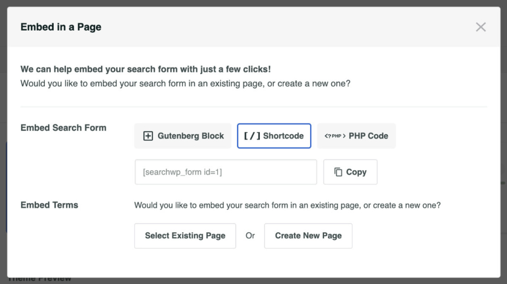 Publishing the search form