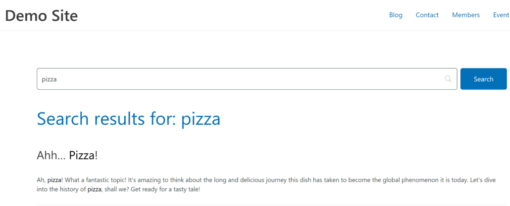 Search for posts with excerpt