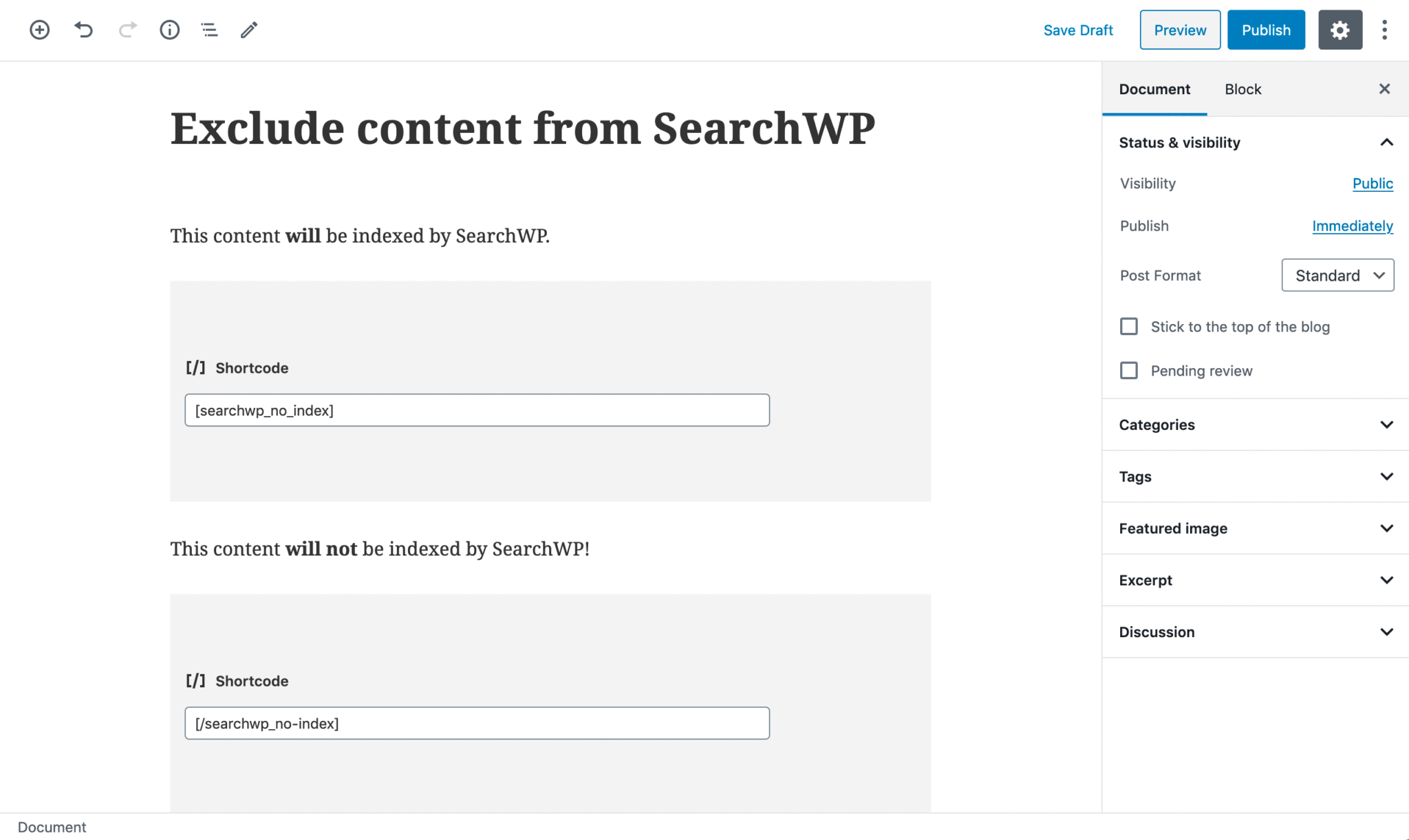 Prevent Indexing Segments Of Content Searchwp