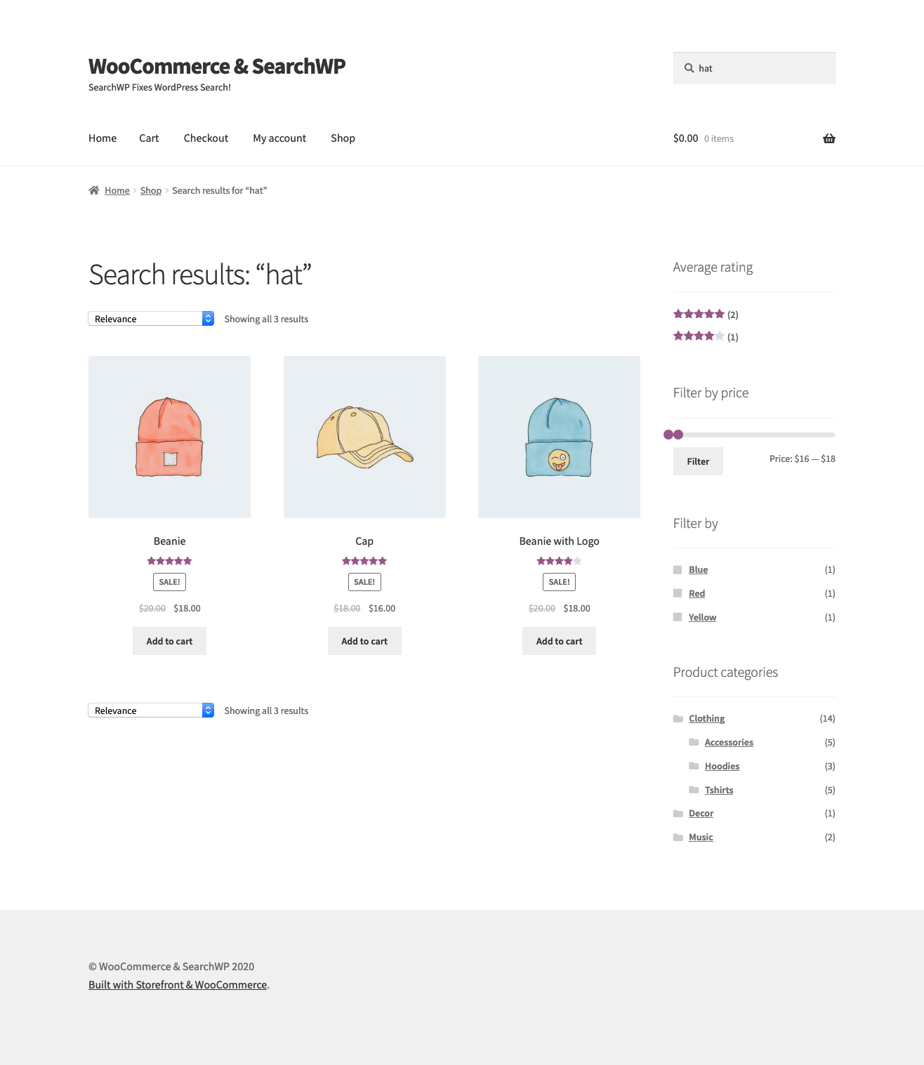 Screenshot of SearchWP and WooCommerce finding results