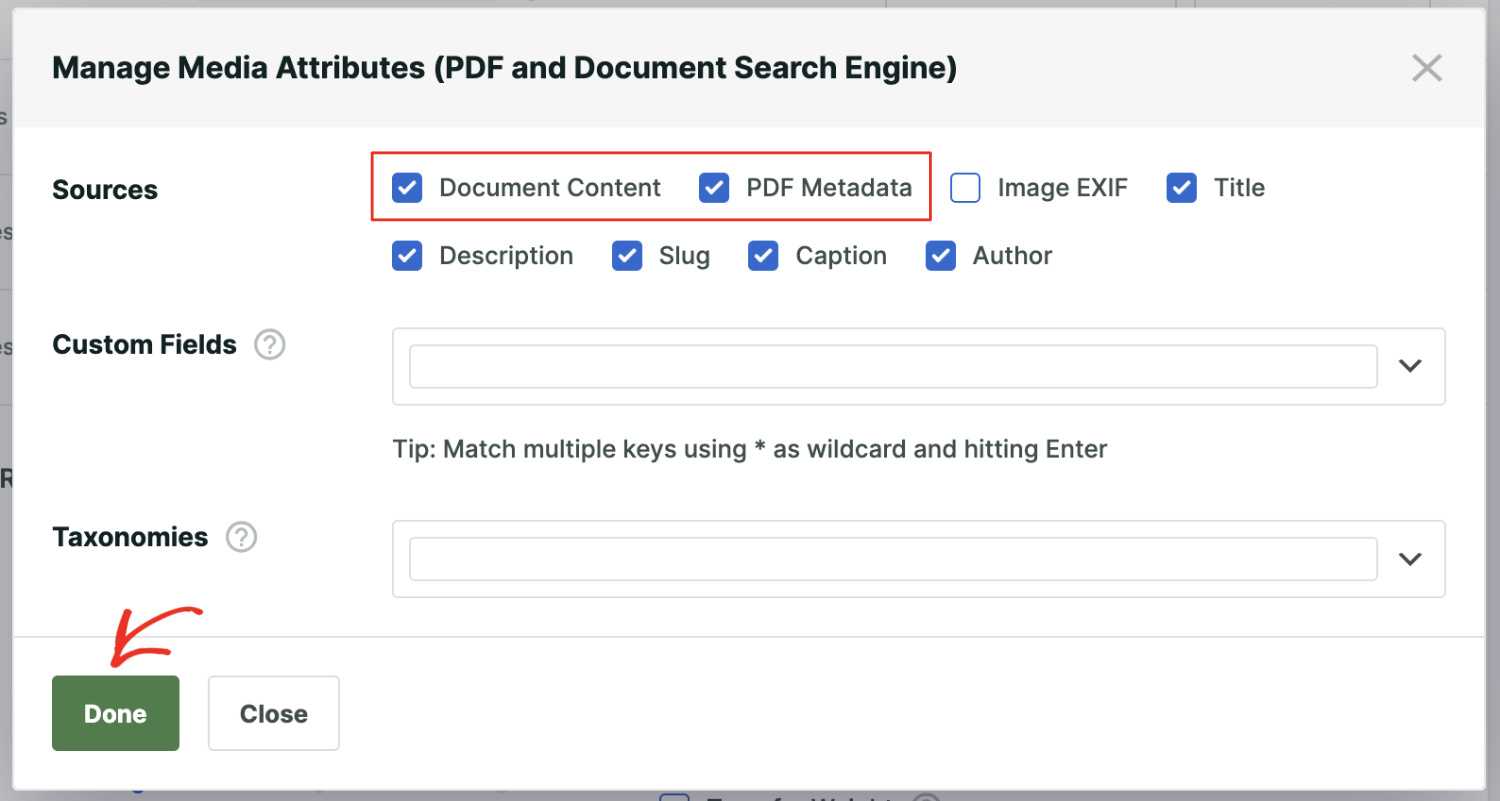 Making PDF and documents file searchable in SearchWP