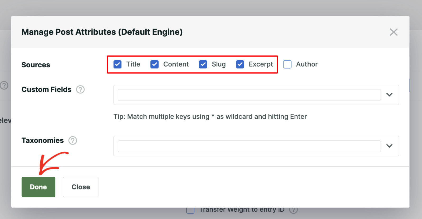 How To Display Clickable Keywords Below The Search Bar In WordPress: Configure search engine Step 6