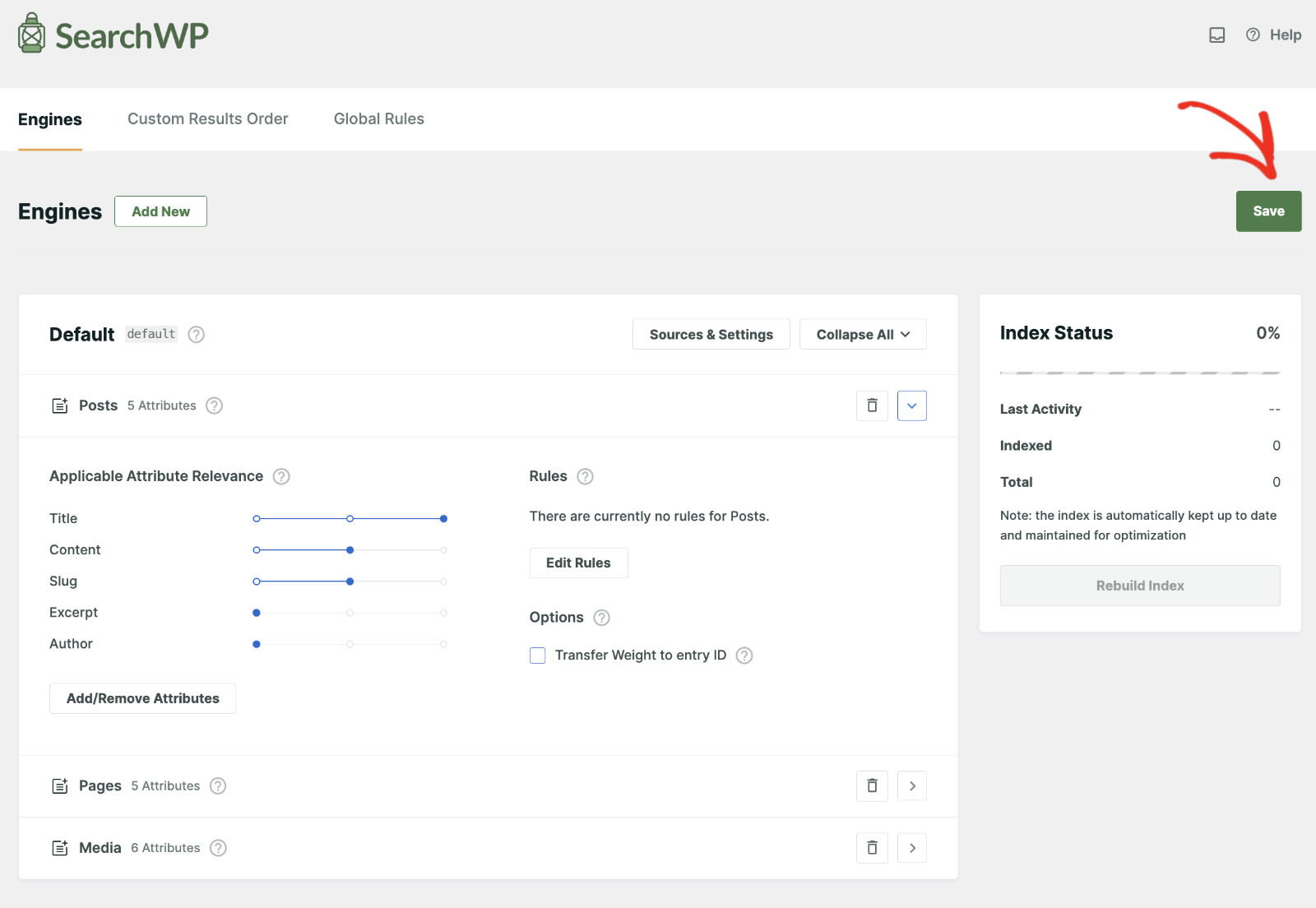 How To Display Clickable Keywords Below The Search Bar In WordPress: Configure search engine Step 7