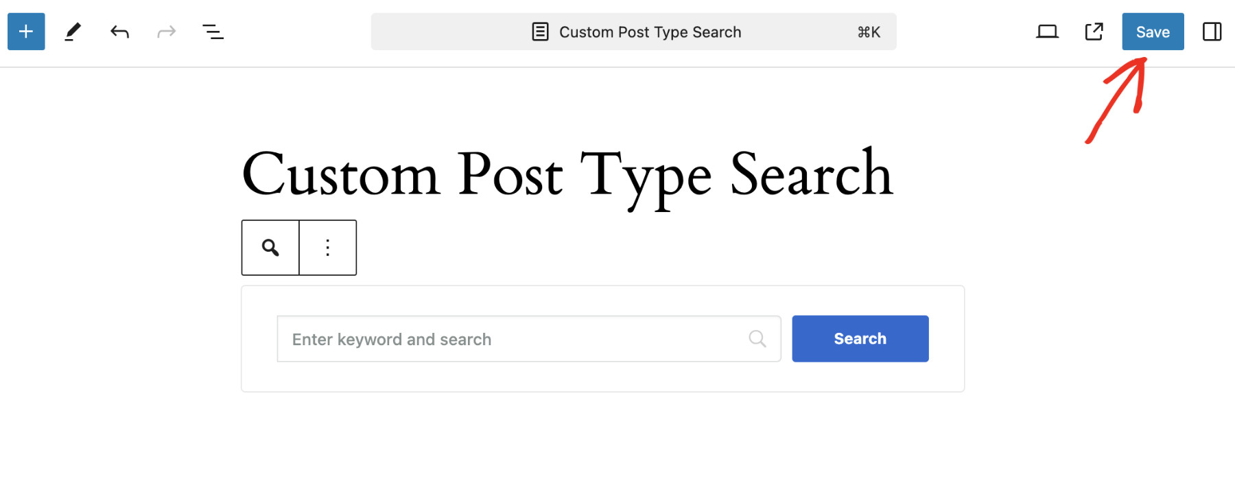 How To Create A WordPress Search Form For Custom Post Types: Show Search Form Step 4