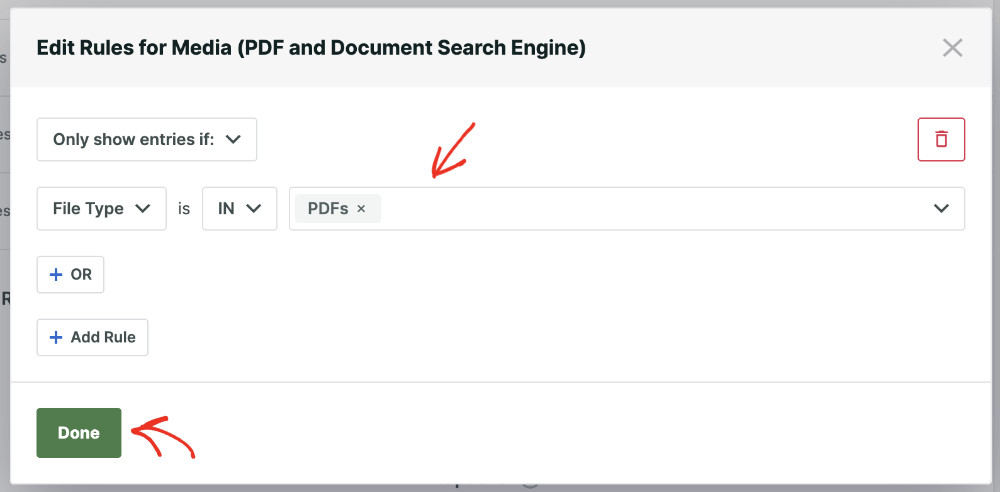 Showing only PDF files in the search results