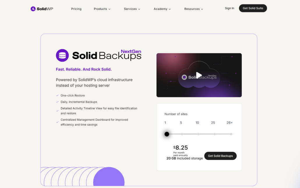 Solid backups nextgen