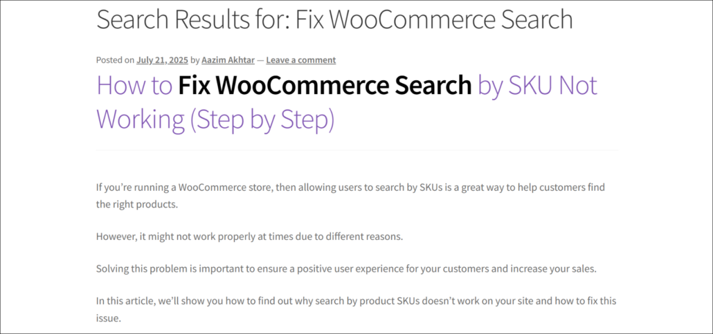 Test new Elementor search box