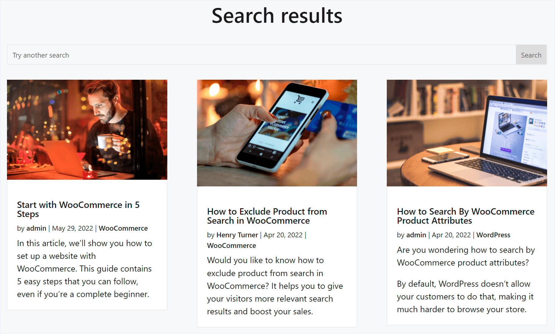 the final results of our search page