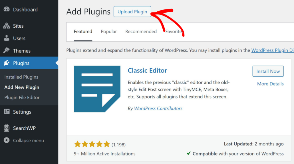 Upload plugin in wordpress