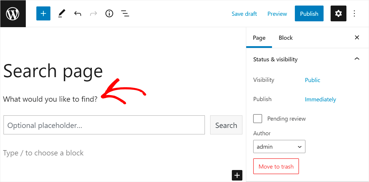 we added a heading before the search form